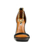 VENUSTA HEEL SANDAL WITH METAL CHAIN IN GOLD