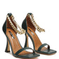VENUSTA HEEL SANDAL WITH METAL CHAIN IN GOLD
