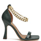 VENUSTA HEEL SANDAL WITH METAL CHAIN IN GOLD