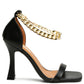 VENUSTA HEEL SANDAL WITH METAL CHAIN IN GOLD