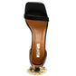 VENUSTA HEEL SANDAL WITH METAL CHAIN IN GOLD