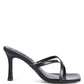 MURIEL CROC CROSS STRAP SLIDER SANDALS