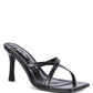 MURIEL CROC CROSS STRAP SLIDER SANDALS